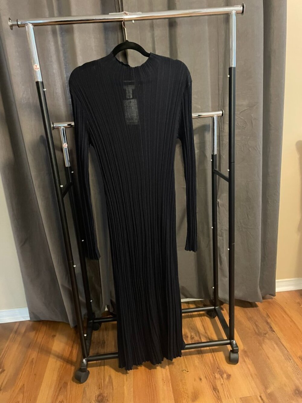 Ribbed Bodycon Dress, Navy, US XL